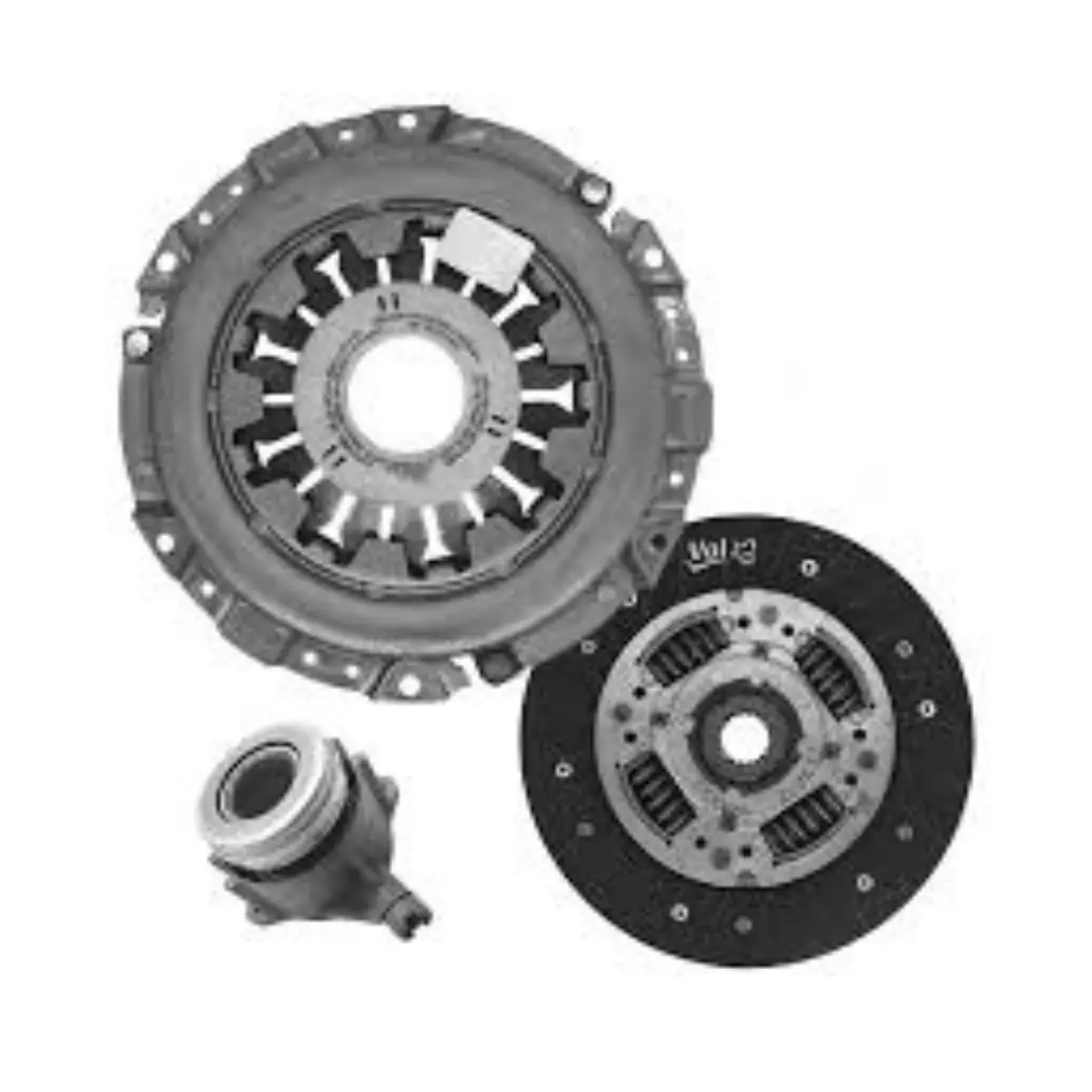 Detalhe de platô de embreagem com acabamento industrial e molas de pressão revisadas.